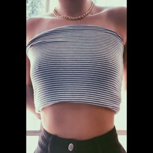 BRANDY MELVILLE blue and white tube top